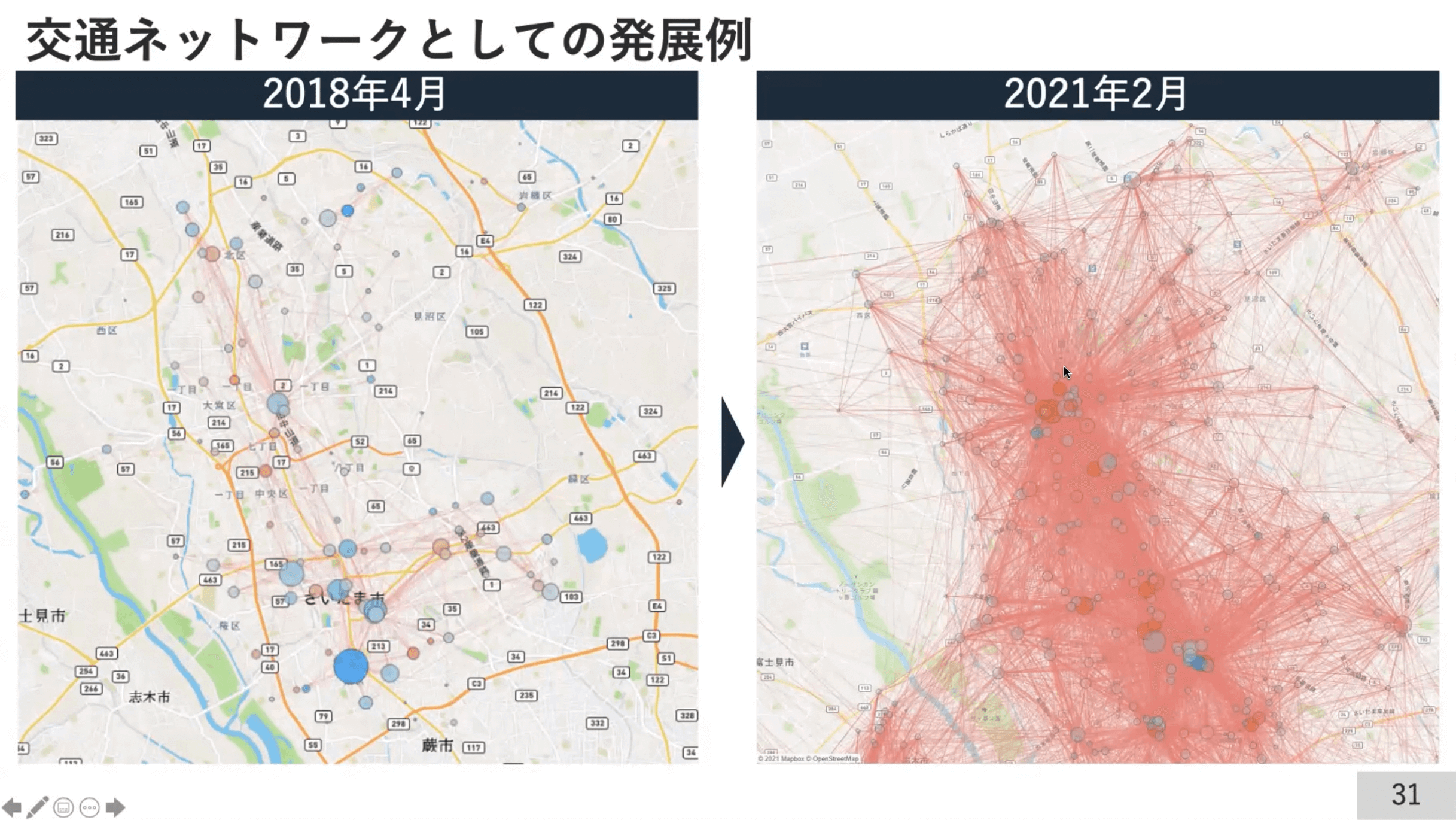 交通ネットワークとしての発展例
